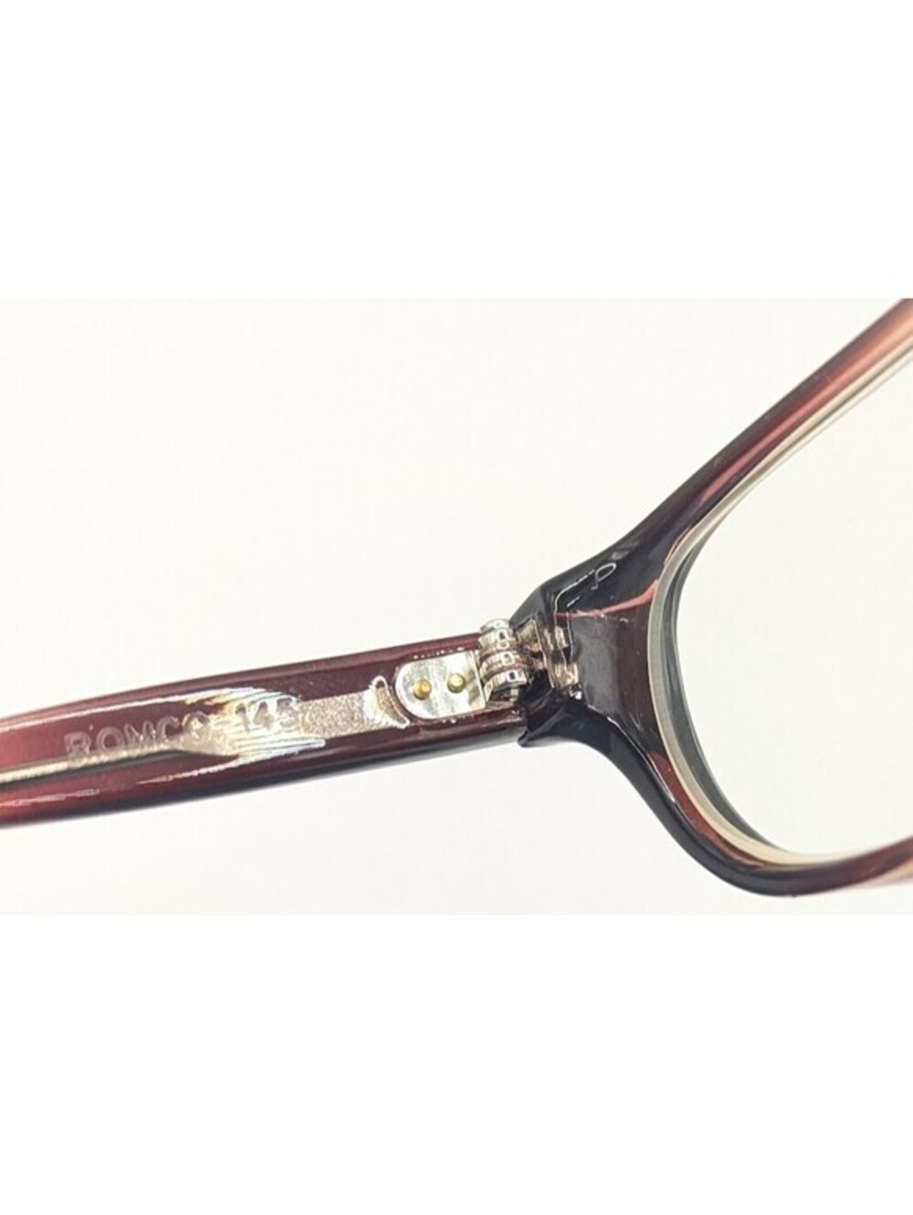 Vintage Military Romco Frames 50-22-145 Brown Clear Fade Gradient Full Rim USA - Picture 8 of 14